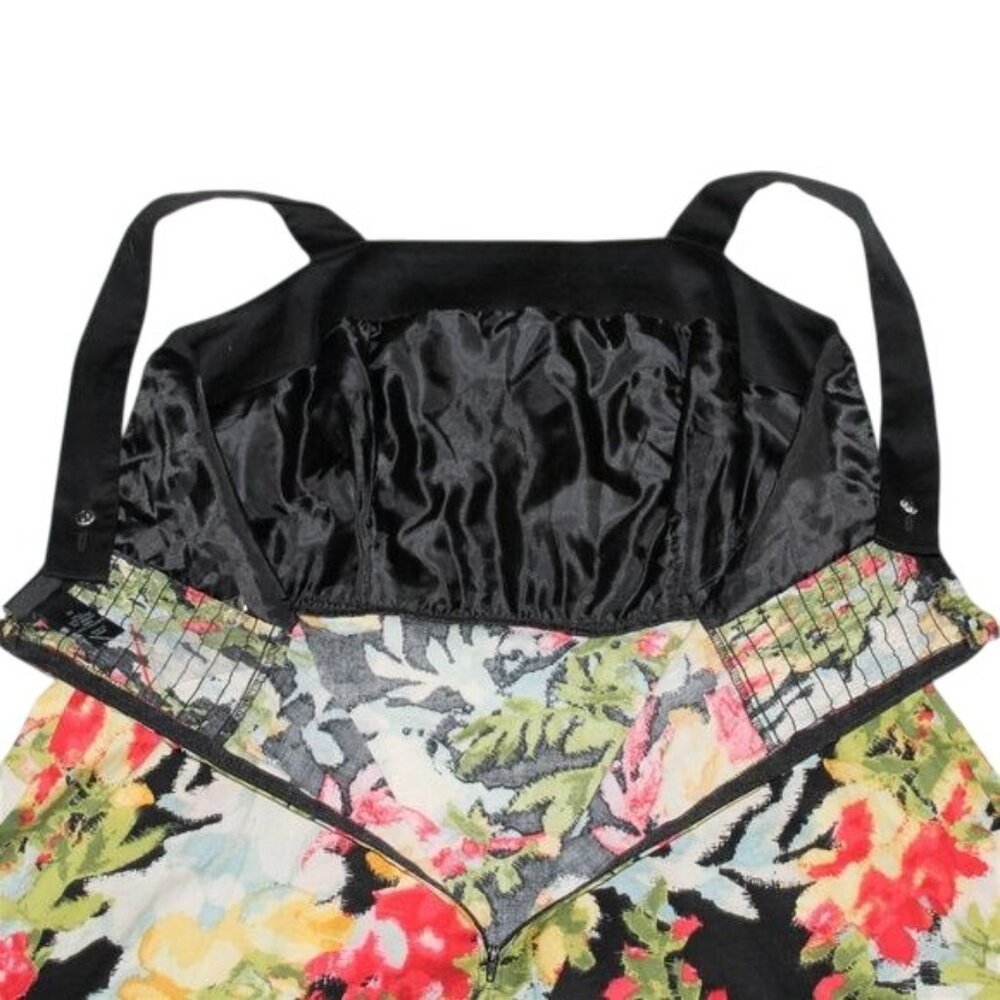 Lane Bryant Plus Sz 16 Red Black Floral Sleeveless Fit And Flow Party Dress NEW - Picture 6 of 8